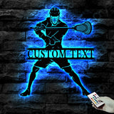 Custom Lacrosse Sign - Lacrosse Metal Wall With LED Light - Lacrosse Player Gift - Gift For Kid | GearViral