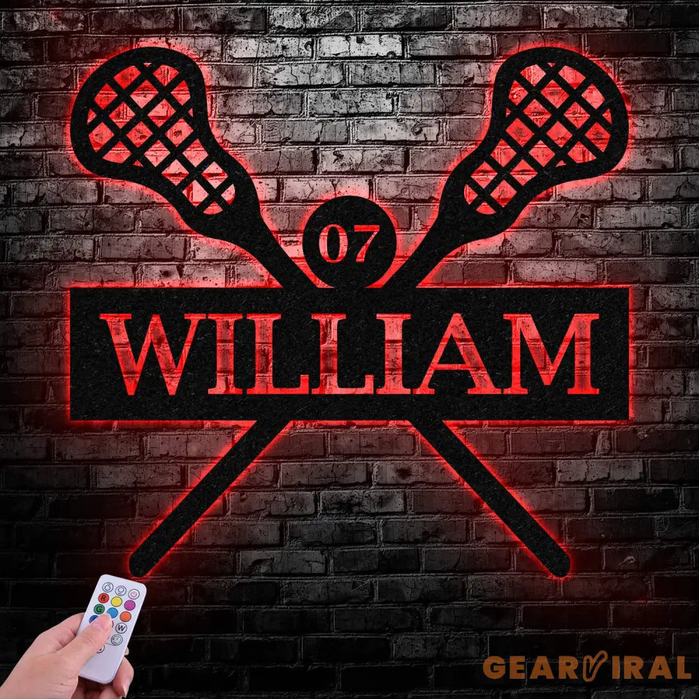 Custom Lacrosse Sign Metal Led Light Wall Art Sports Name Sign Lacrosse Home Decor Lacrosse Sticks Lacrosse Player Gift