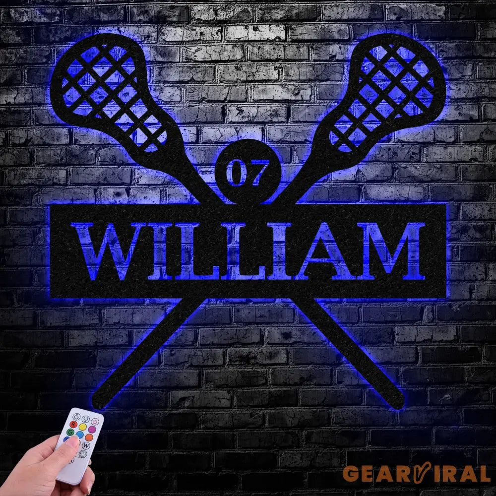 Custom Lacrosse Sign Metal Led Light Wall Art Sports Name Sign Lacrosse Home Decor Lacrosse Sticks Lacrosse Player Gift
