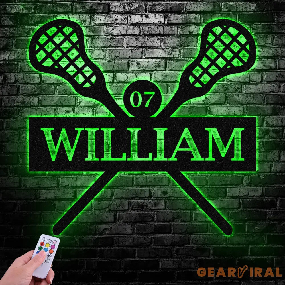 Custom Lacrosse Sign Metal Led Light Wall Art Sports Name Sign Lacrosse Home Decor Lacrosse Sticks Lacrosse Player Gift