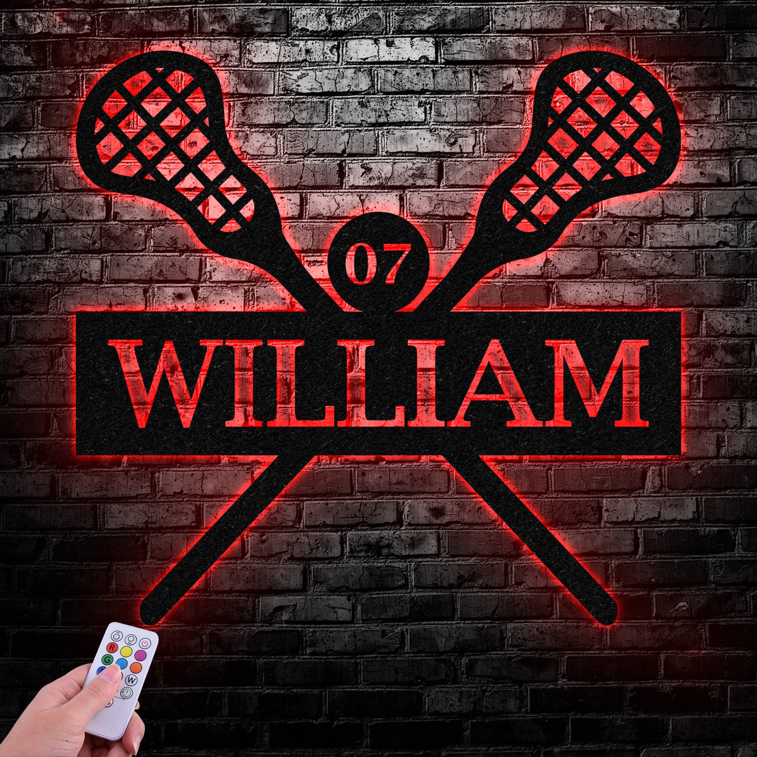Custom Lacrosse Sign Metal Led Light Wall Art, Sports Name Sign, Lacrosse Home Decor, Lacrosse Sticks, Lacrosse Player Gift