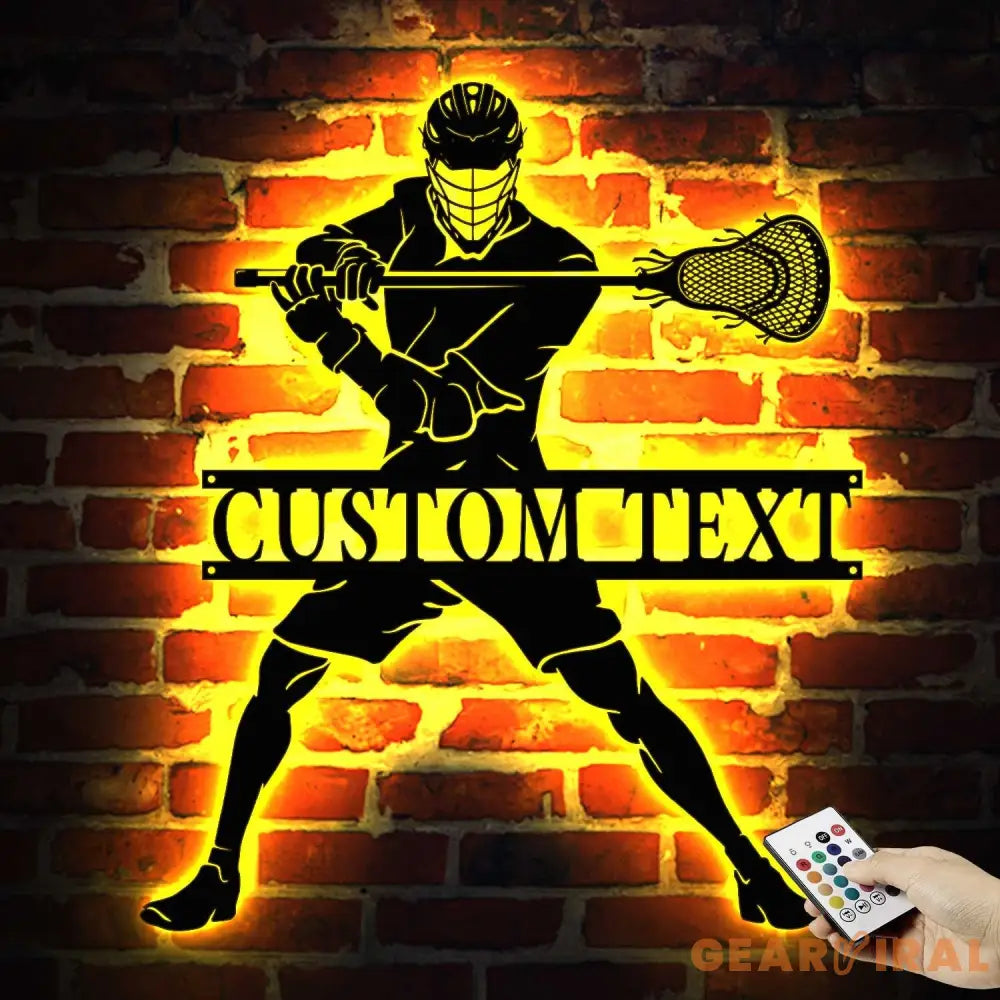 Custom Lacrosse Sign - Lacrosse Metal Wall With LED Light - Lacrosse Player Gift - Gift For Kid | GearViral