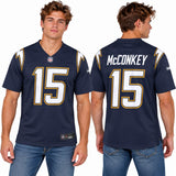 Custom Ladd McConkey Los Angeles Chargers Fan Inspired Alternate Super Chargers Game Player Jersey - Navy
