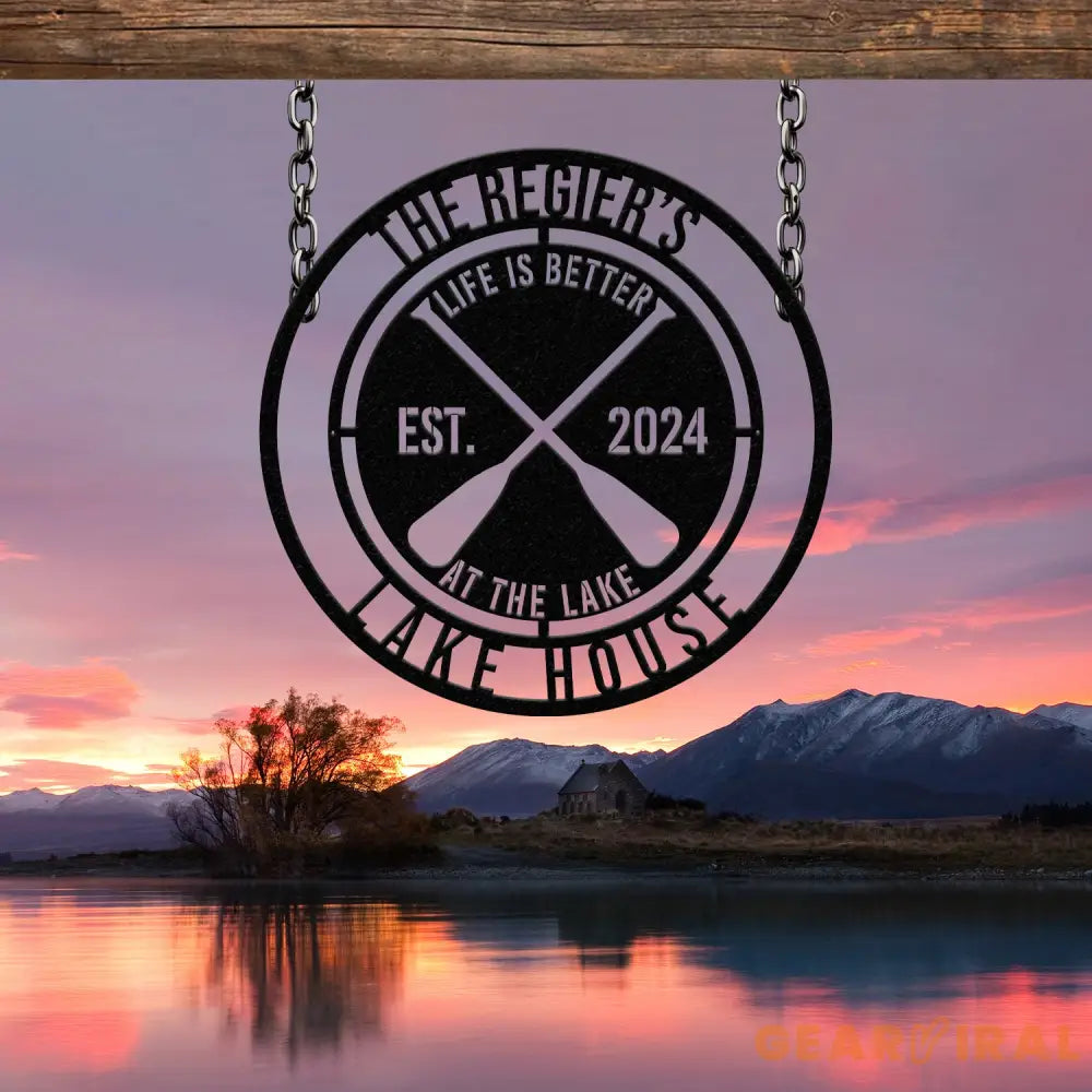 Custom Lake House Metal Sign Family Lake House Sign Personalized Family Name Sign Lakehouse Decor Home Decor Lake House