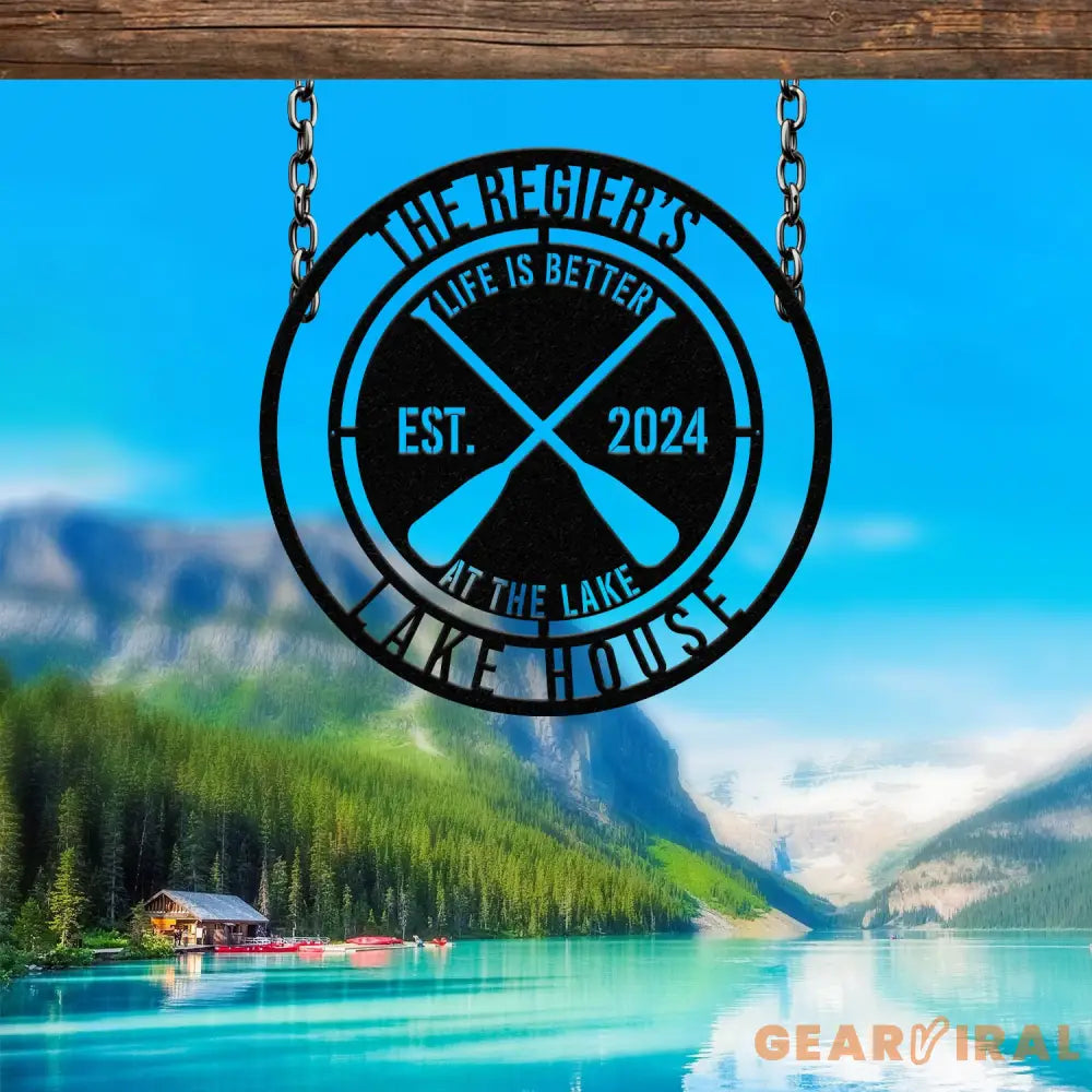 Custom Lake House Metal Sign Family Lake House Sign Personalized Family Name Sign Lakehouse Decor Home Decor Lake House