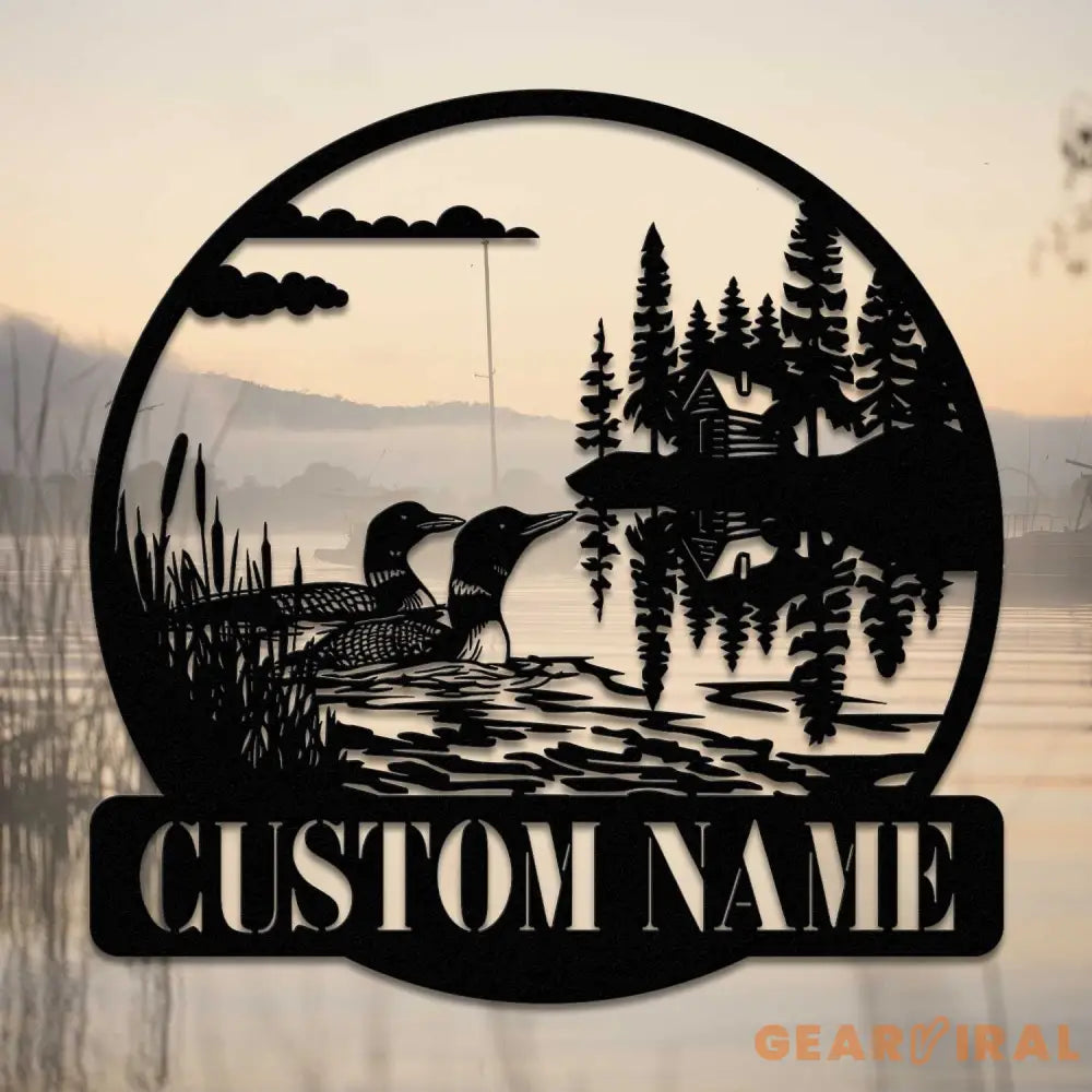 Custom Lake Loon Metal Sign - Loon Duck Sign - Lake Dock Pond Sign Decor - Lake House Decor | GearViral