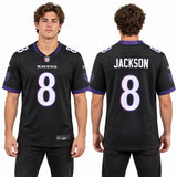 Custom Lamar Jackson Baltimore Ravens Fan Inspired Alternate Game Jersey - Black