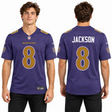 Custom Lamar Jackson Baltimore Ravens Fan Inspired Alternate Game Jersey - Black