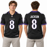 Custom Lamar Jackson Baltimore Ravens Fan Inspired Alternate Premium F.U.S.E. Stitched Premium Limited Jersey - Black
