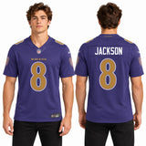 Custom Lamar Jackson Baltimore Ravens Fan Inspired Alternate Premium F.U.S.E. Stitched Premium Limited Jersey - Purple