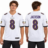 Custom Lamar Jackson Baltimore Ravens Fan Inspired Game Jersey - White