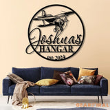 Custom LED Airplane Hangar Sign - Personalized Pilot Name Sign - Aviation Lover Wall Decor - Airplane Man Cave Sign