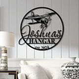 Custom LED Airplane Hangar Sign - Personalized Pilot Name Sign - Aviation Lover Wall Decor - Airplane Man Cave Sign