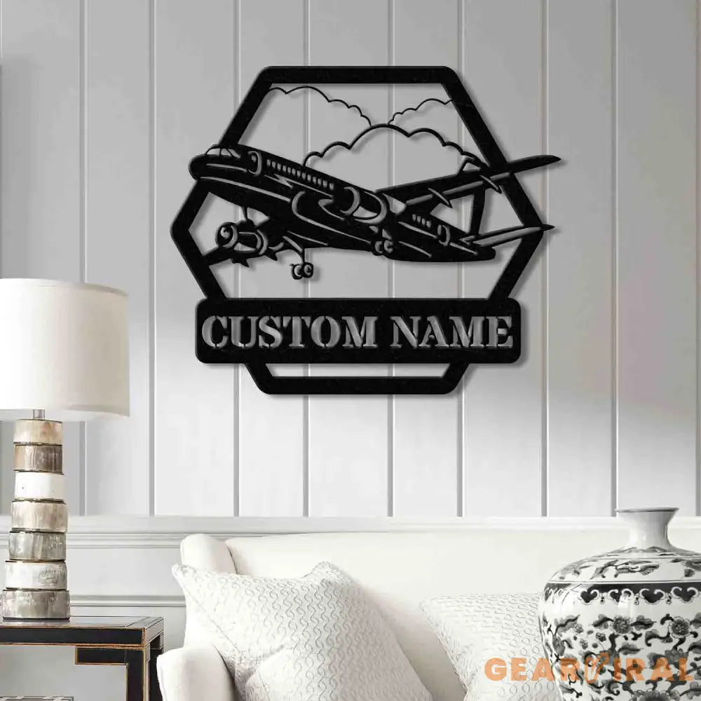 Custom LED Airplane Metal Sign Personalized Aviation Wall Art Pilot Gift Aircraft Decor Man Cave Aviation Sign Pilot