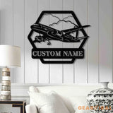 Custom LED Airplane Metal Sign Personalized Aviation Wall Art Pilot Gift Aircraft Decor Man Cave Aviation Sign Pilot