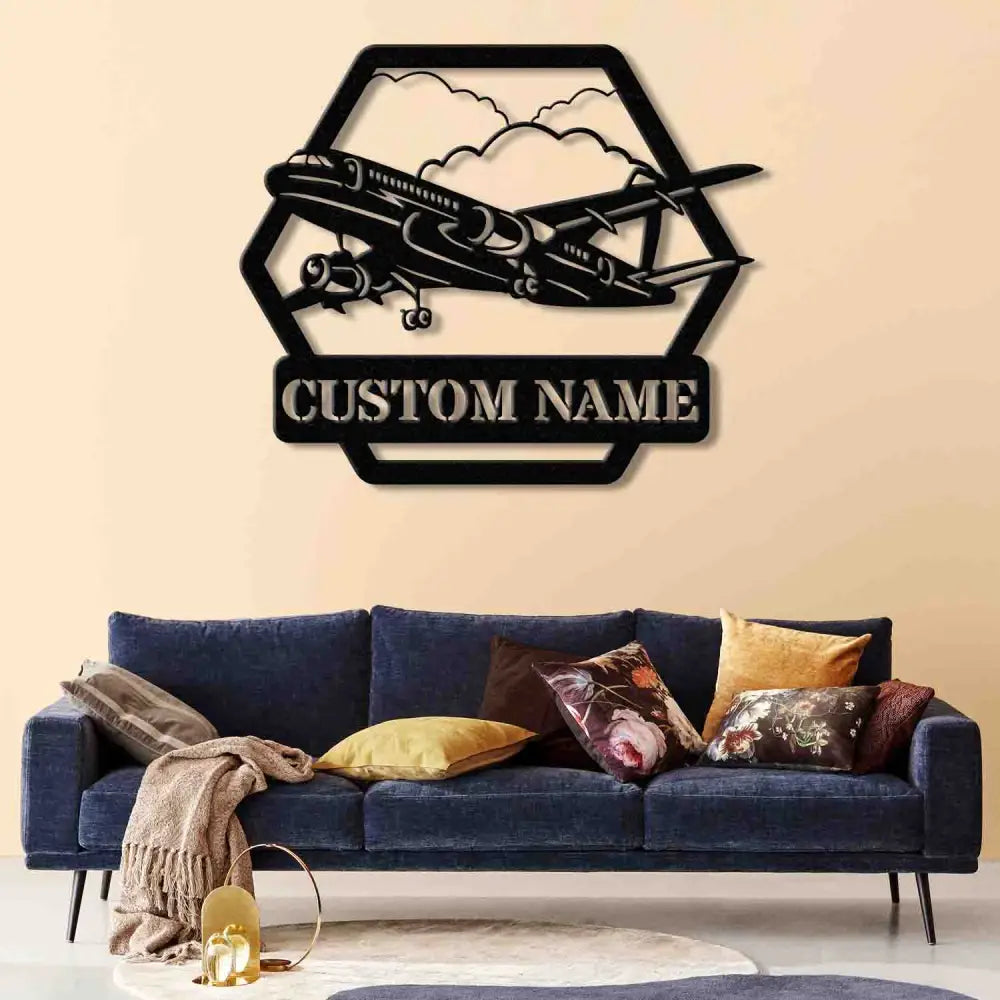 Custom LED Airplane Metal Sign Personalized Aviation Wall Art Pilot Gift Aircraft Decor Man Cave Aviation Sign Pilot