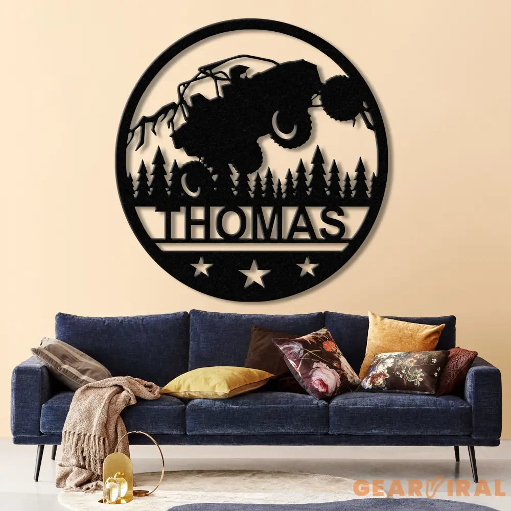 Custom LED Off-Road Jeep Wall Sign - Personalized Metal Art with Name 4x4 Jeep Decor Adventure Lover Gift for Garage or