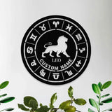 Custom Leo Zodiac Metal Wall Art Personalized Leo Zodiac Name Sign Decoration For Room Horoscope Home Decor Custom Leo