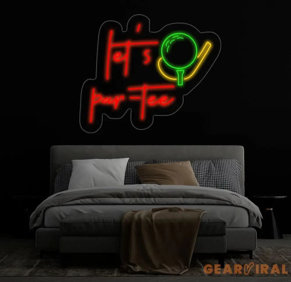Custom Let’s Par Tee Neon Sign Personalized Golf Sign Golf Neon Sign Golf Neon Light Golf Decors Golf Lover Gifts Dad