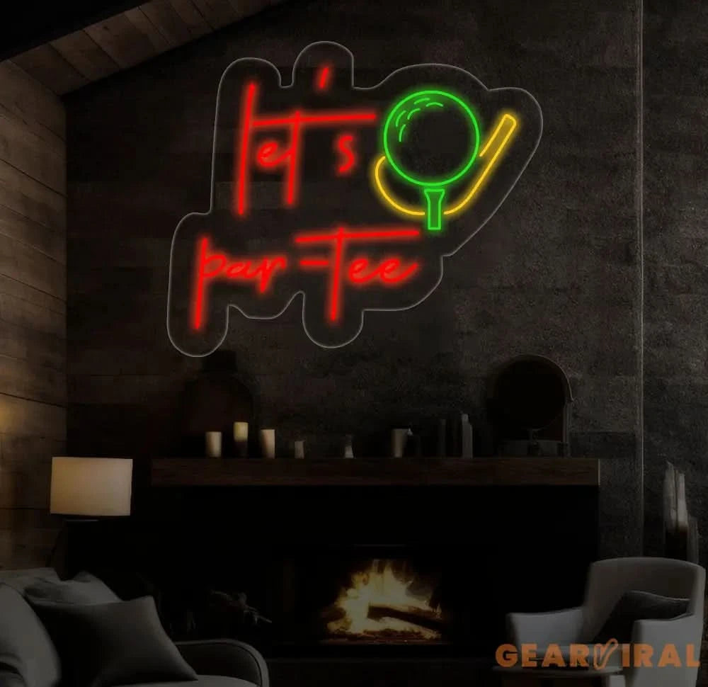 Custom Let’s Par Tee Neon Sign Personalized Golf Sign Golf Neon Sign Golf Neon Light Golf Decors Golf Lover Gifts Dad