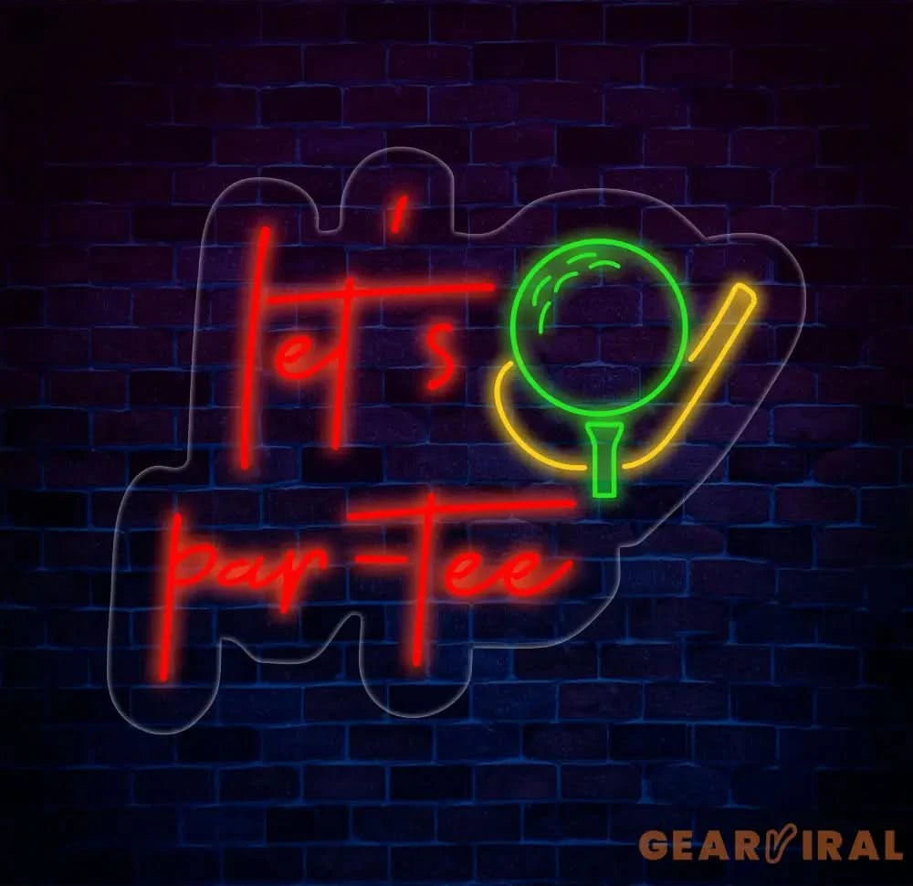 Custom Let’s Par Tee Neon Sign Personalized Golf Sign Golf Neon Sign Golf Neon Light Golf Decors Golf Lover Gifts Dad