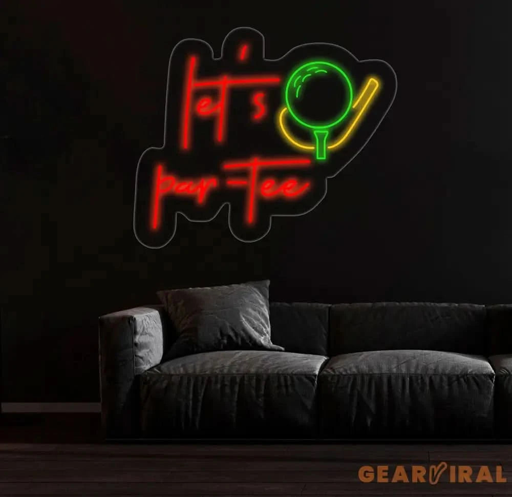 Custom Let’s Par Tee Neon Sign Personalized Golf Sign Golf Neon Sign Golf Neon Light Golf Decors Golf Lover Gifts Dad