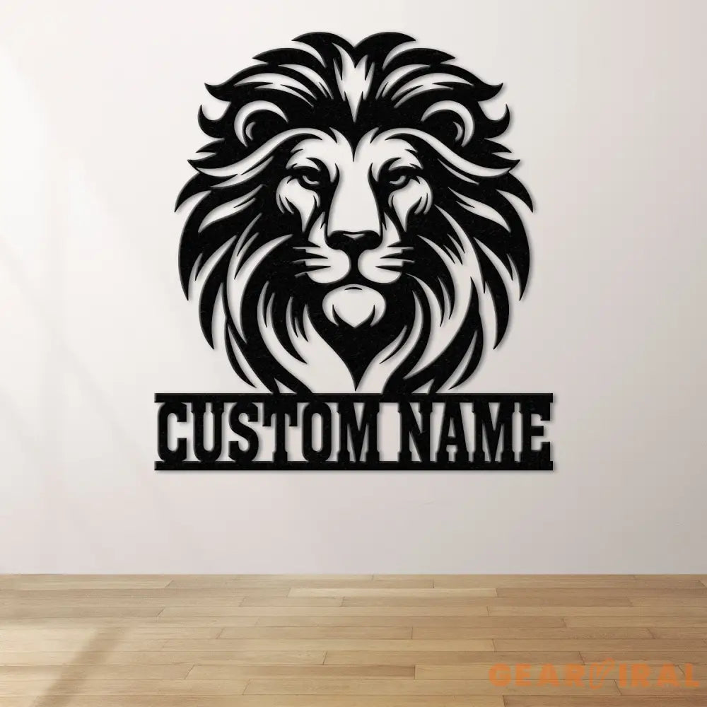 Custom Lion Metal Sign Lion Head Metal Wall Art with Led Light Personalized Lion Name Sign Lion Metal Wall Decor