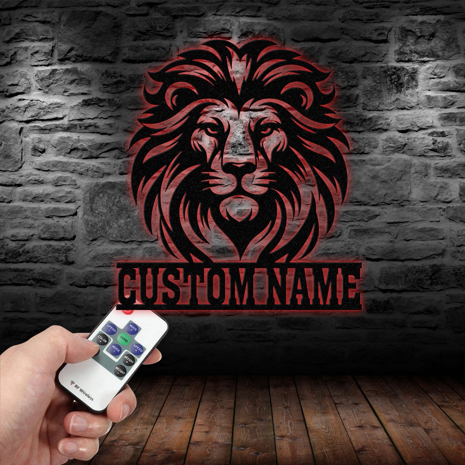 Custom Lion Metal Sign, Lion Head Metal Wall Art with Led Light, Personalized Lion Name Sign, Lion Metal Wall Decor, Nursery Wall Decor