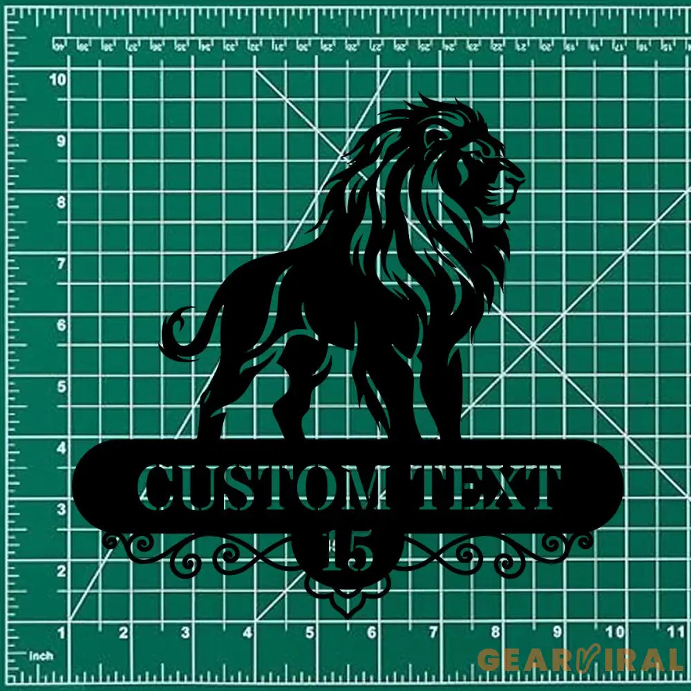 Custom Lion Metal Wall Sign with LED Lights Personalized Lion Name Metal Sign Family Wall Decor Personalized Wall Art