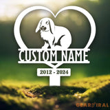 Custom Lop Rabbit Memorial Metal Stake - Pet Grave Marker Rabbit Loss Sympathy Sign Remembrance Outdoor Sign In Loving