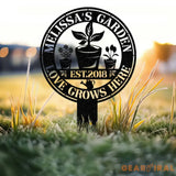 Custom Love Grows Here Metal Garden Decor Stakes Garden Sign Custom Garden Name Sign - Gearviral