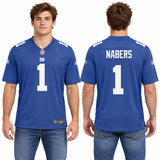 Custom Malik Nabers New York Giants Fan Inspired Player Game Jersey - Royal