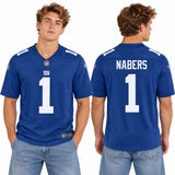 Custom Malik Nabers New York Giants Fan Inspired Team Premium F.U.S.E. Stitched Premium Limited Jersey - Royal