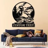 Custom Mallard Duck Metal Wall Art with LED Lights Personalized Duck Name Sign Rustic Wall Decor Man Cave & Cabin Decor