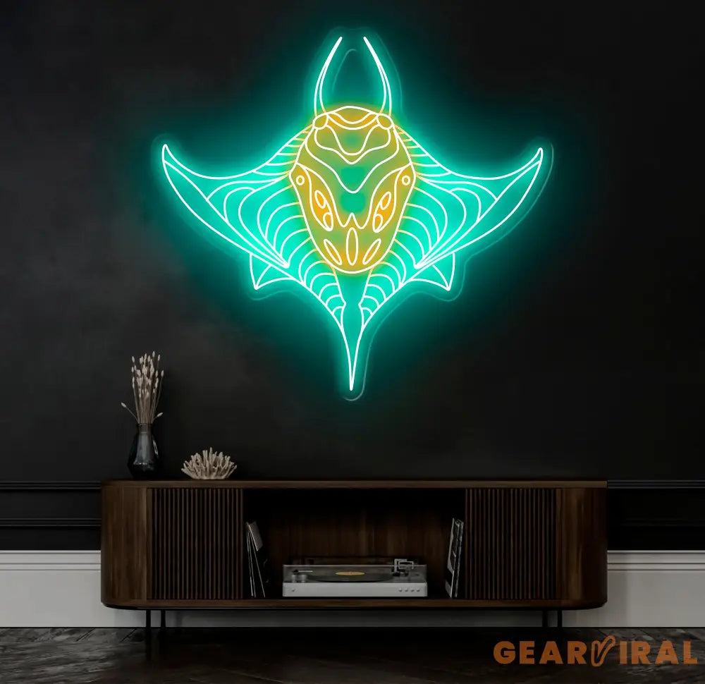 Custom Manta Ray Neon Sign Ocean-Themed LED Wall Art Marine Life Neon Light for Aquarium Decor Unique Underwater Sea