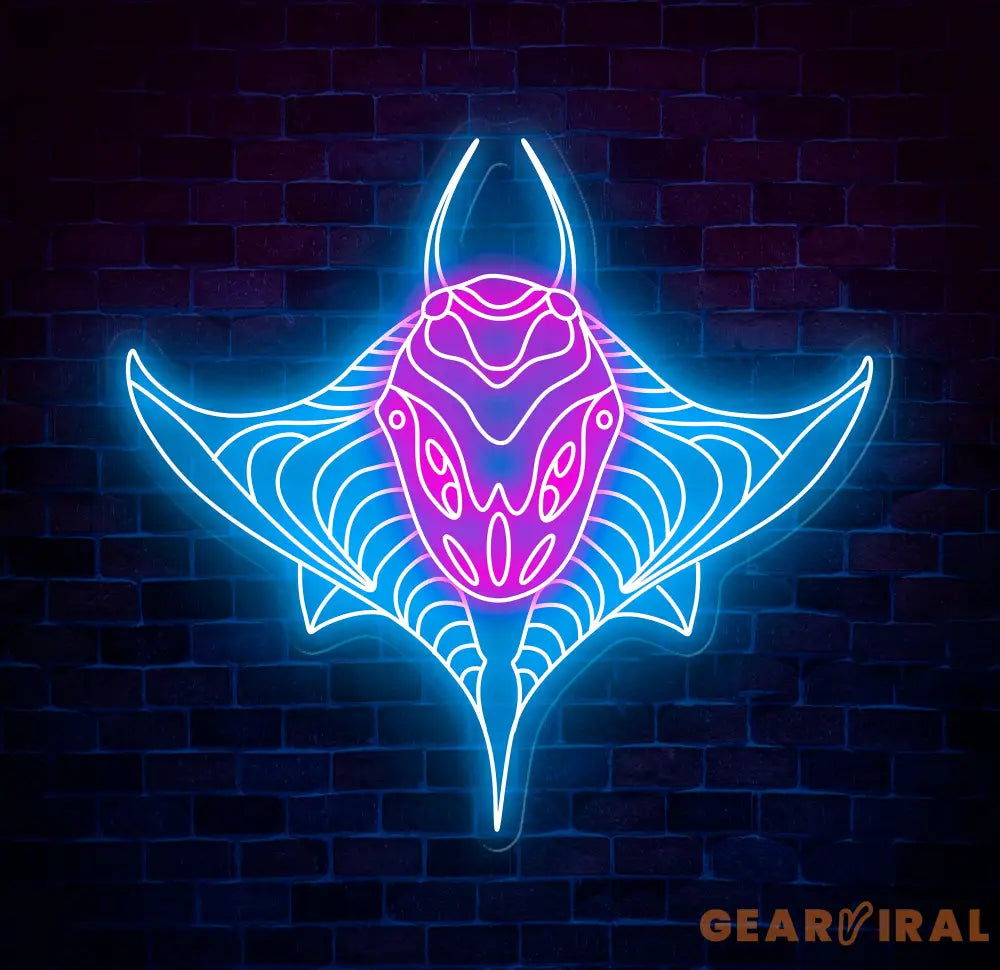 Custom Manta Ray Neon Sign Ocean-Themed LED Wall Art Marine Life Neon Light for Aquarium Decor Unique Underwater Sea