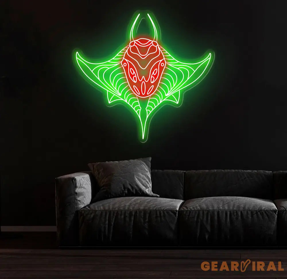 Custom Manta Ray Neon Sign Ocean-Themed LED Wall Art Marine Life Neon Light for Aquarium Decor Unique Underwater Sea