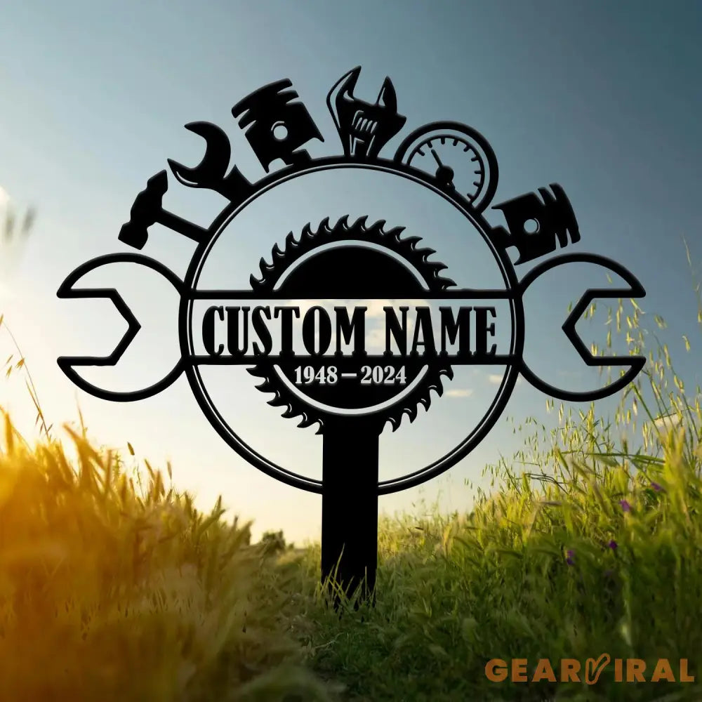 Custom Mechanic Engineer Tools Memorial Stake Mechanic Engineer Memorial Stake Sympathy Sign Grave Marker Remembrance