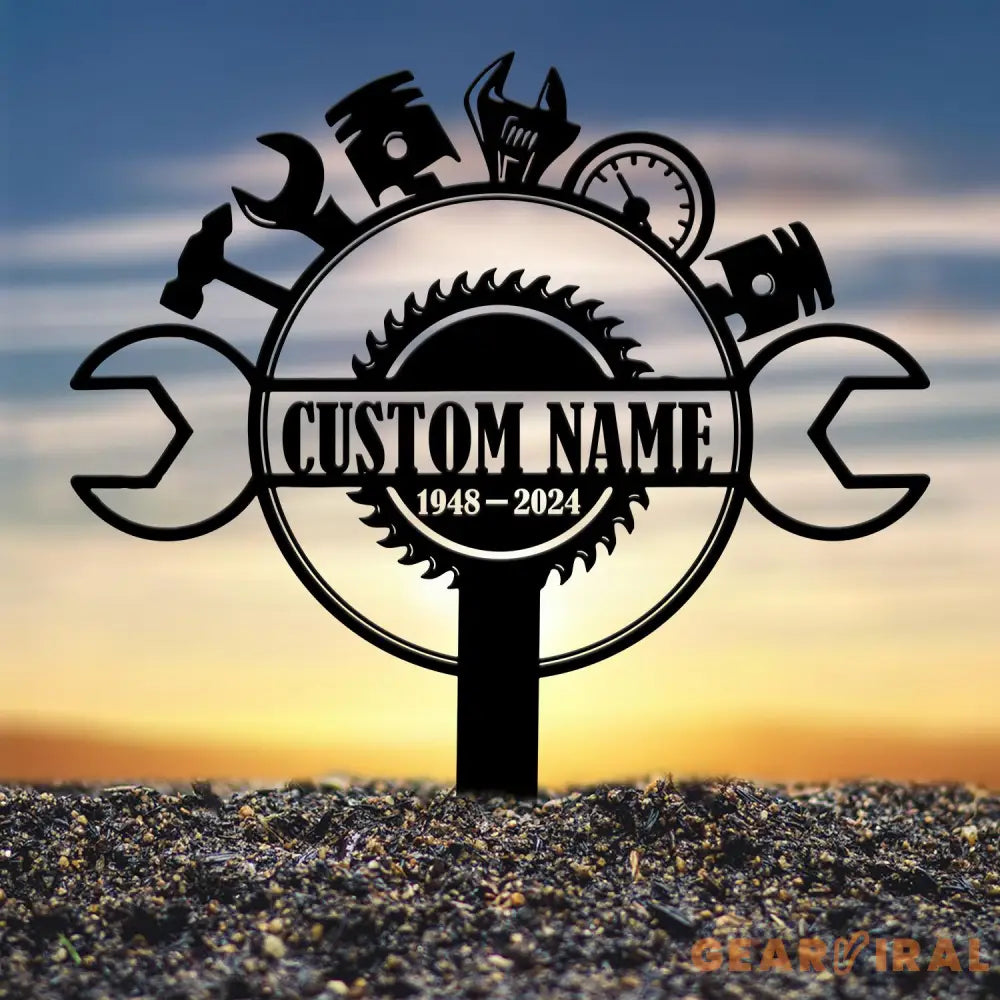 Custom Mechanic Engineer Tools Memorial Stake Mechanic Engineer Memorial Stake Sympathy Sign Grave Marker Remembrance