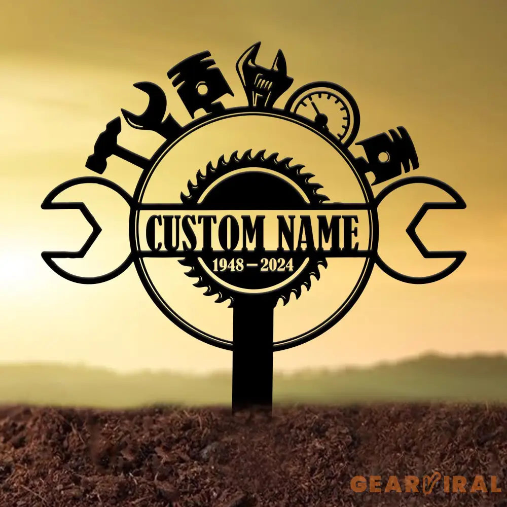 Custom Mechanic Engineer Tools Memorial Stake Mechanic Engineer Memorial Stake Sympathy Sign Grave Marker Remembrance