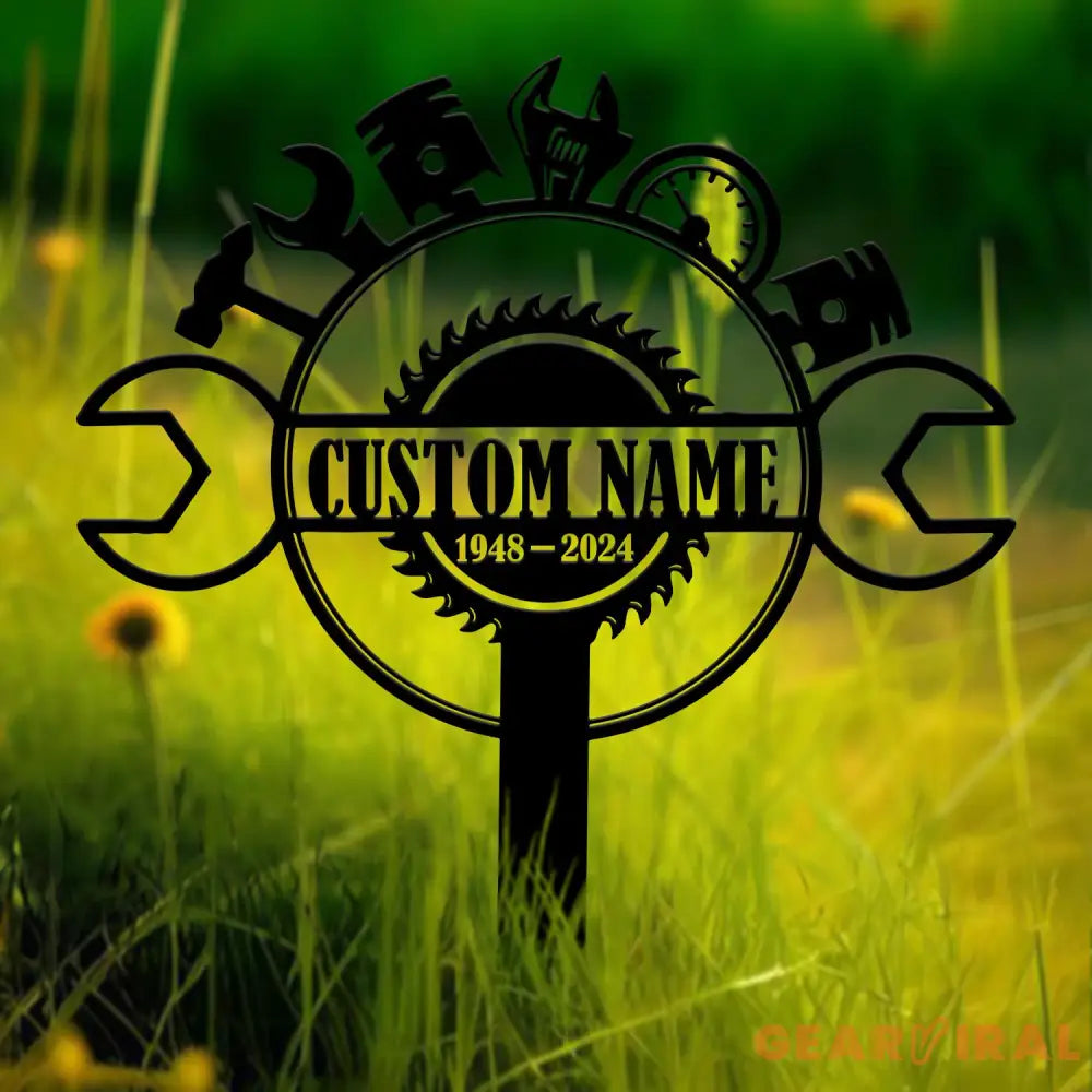 Custom Mechanic Engineer Tools Memorial Stake Mechanic Engineer Memorial Stake Sympathy Sign Grave Marker Remembrance