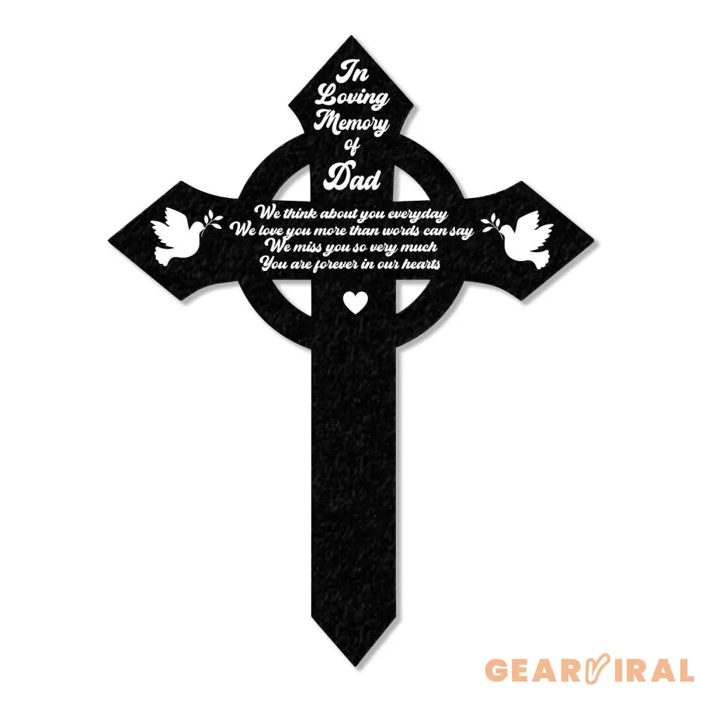 Custom Memorial Cross With Birds Metal Stake Memorial Garden Decor Personalized Angel Cross Signs Outdoor Grave Markers