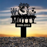Custom Memorial Floral Guinea Pig Stake Guinea Pig Metal Sign Hamster Grave Markers Remembrance Stake Sympathy Sign Pet