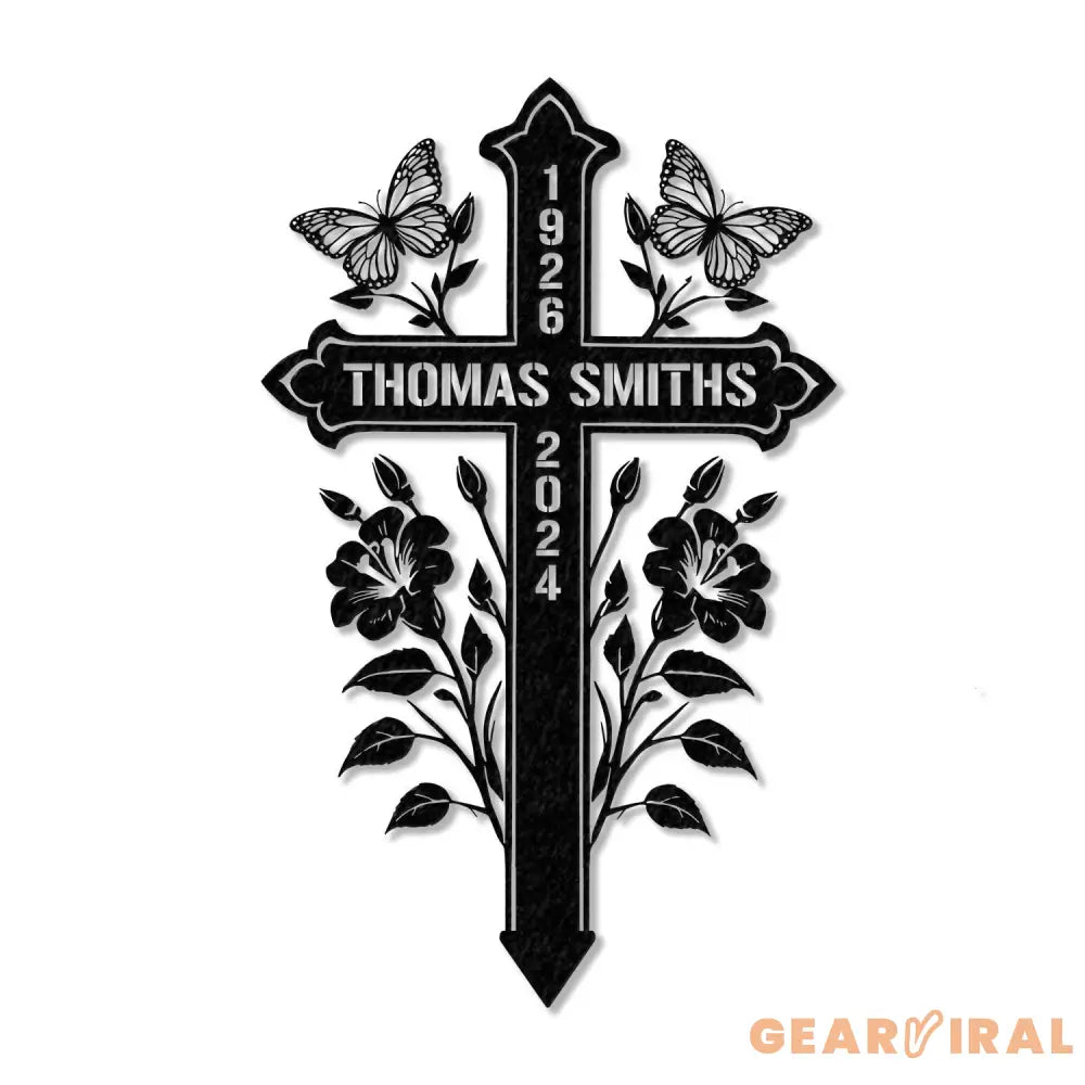 Custom Memorial Metal Cross Stake Grave Marker Sympathy Gifts Remembrance Gift Lawn Metal Cross Garden Stake Memorial