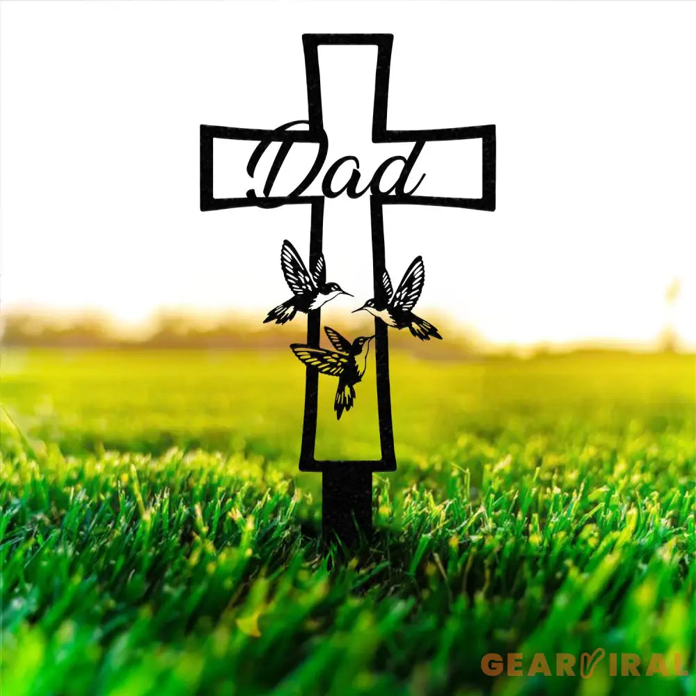 Custom Memorial Metal Cross Stake Grave Marker Sympathy Gifts Remembrance Gift Lawn Metal Cross Garden Stake Memorial