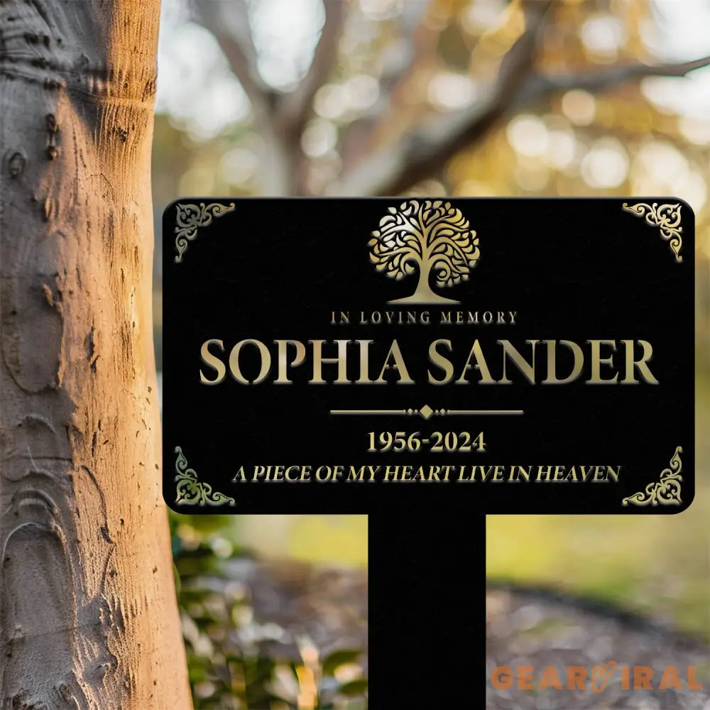 Custom Memorial Metal Plaque - Personalized In Loving Memory Sign - Garden Memorial Marker with Custom Name & Dates