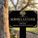 Custom Memorial Metal Plaque - Personalized In Loving Memory Sign - Garden Memorial Marker with Custom Name & Dates