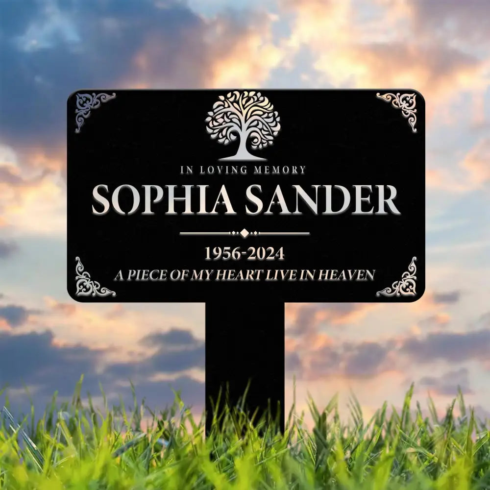 Custom Memorial Metal Plaque - Personalized In Loving Memory Sign - Garden Memorial Marker with Custom Name & Dates