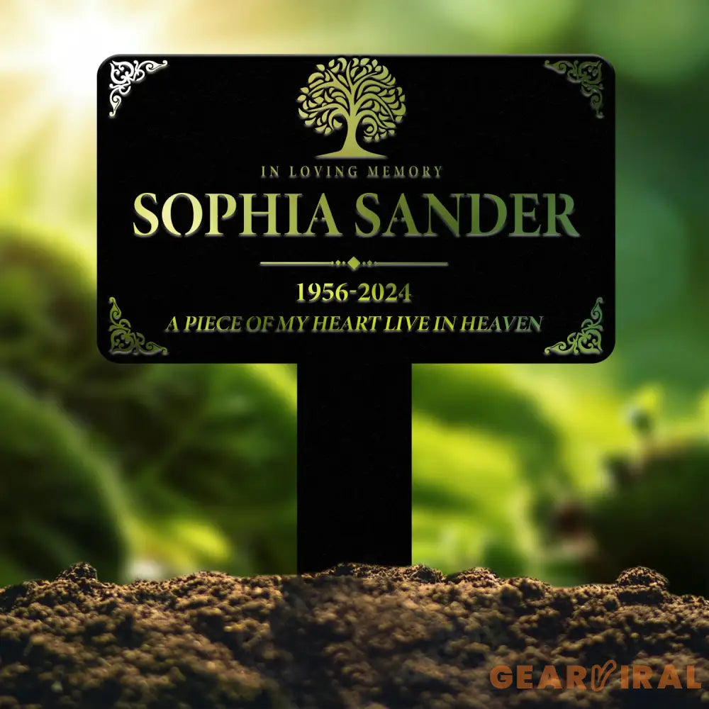 Custom Memorial Metal Plaque - Personalized In Loving Memory Sign - Garden Memorial Marker with Custom Name & Dates