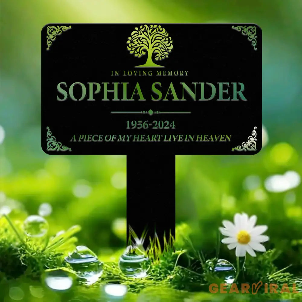 Custom Memorial Metal Plaque - Personalized In Loving Memory Sign - Garden Memorial Marker with Custom Name & Dates
